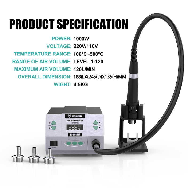 محطة لحام وإعادة إصلاح بالهواء - مراجعة Hot Air Rework Station 861Dw وسعره